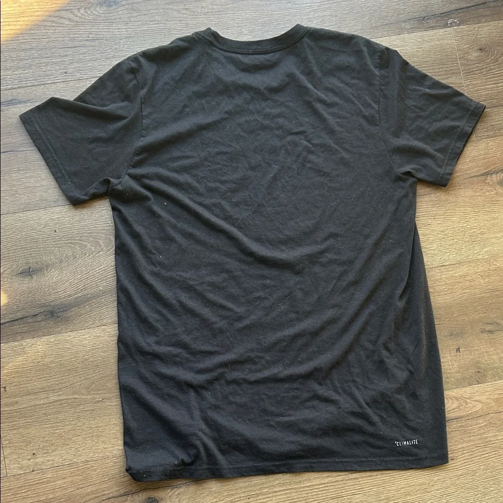 Adidas Black Tee with Orange Basketball Graphic ! Medium